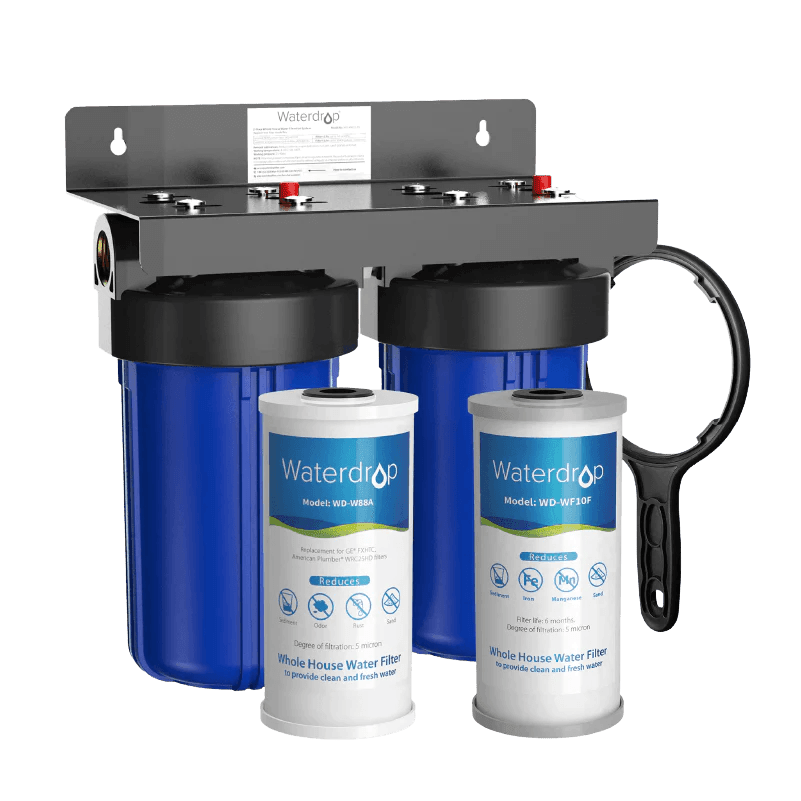 Waterdrop 2-Stage Whole House Water Filter System Reduce Iron&Manganese