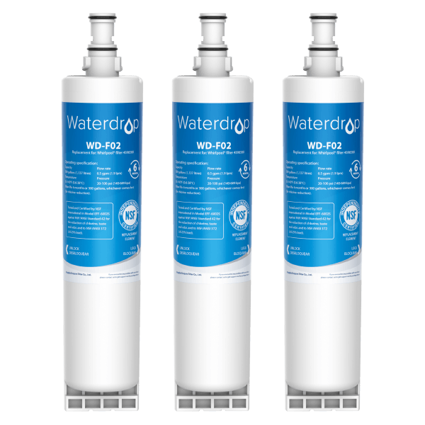 Waterdruppelvervanging voor Whirlpool 4396508 4396510 Koelkast Waterfilter, NSF 42, 372