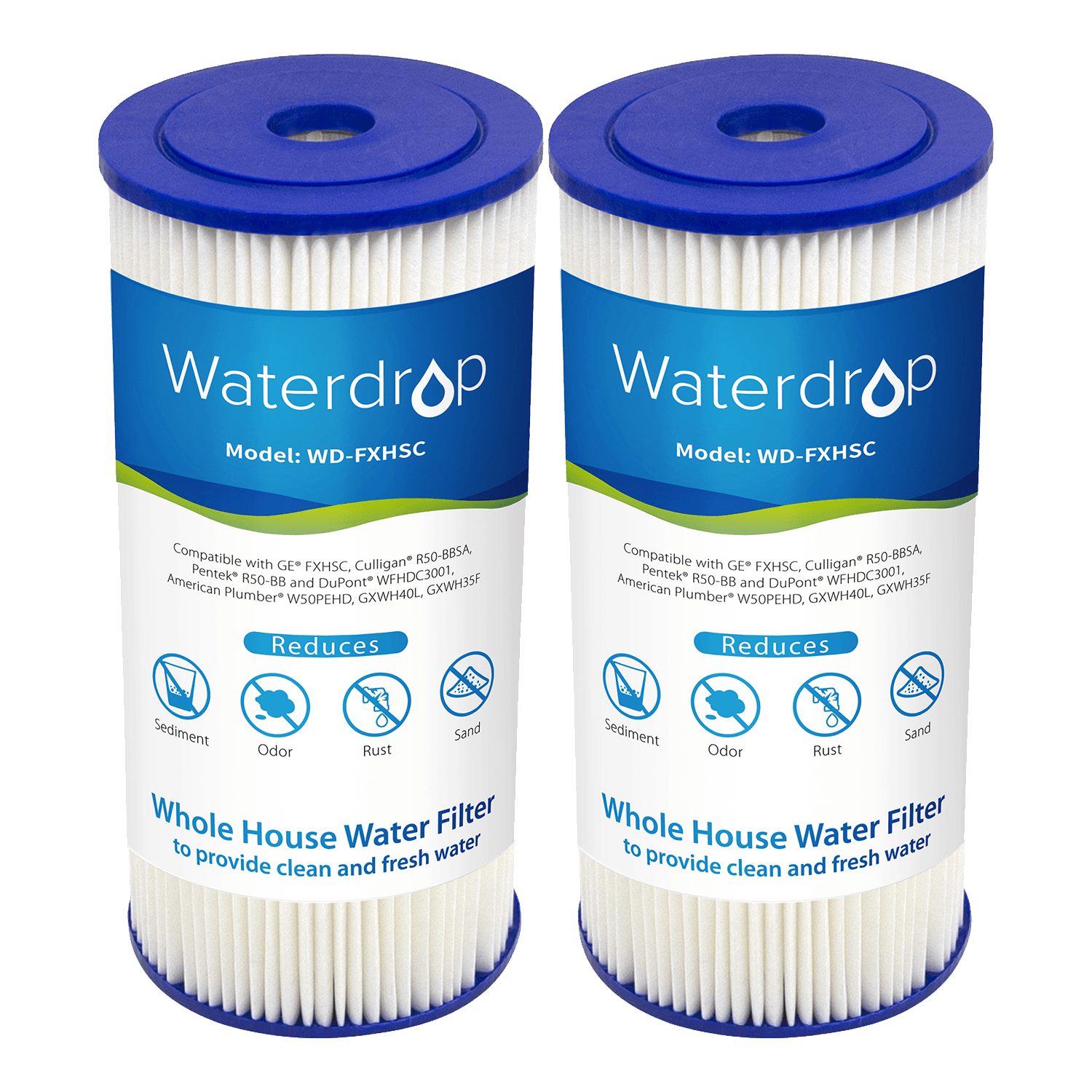 Waterdrop Replacement for GE FXHSC Culligan R50-BBSA Whole House Water Filter